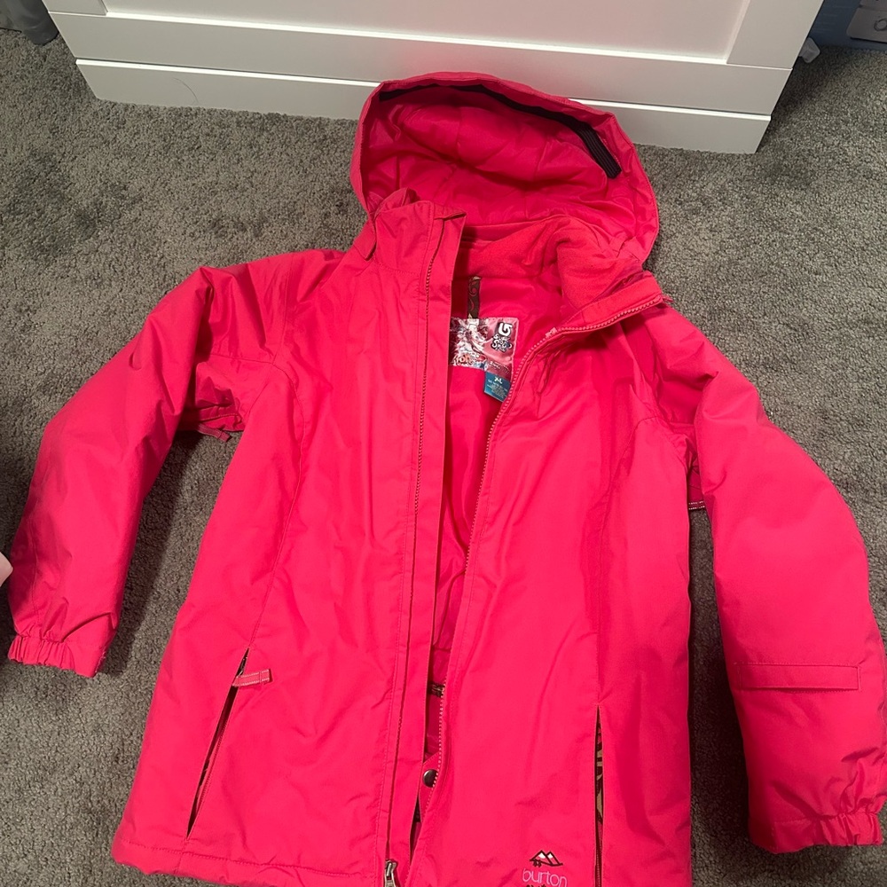 Burton Pink Raincoat with Hood and Waterproof Material